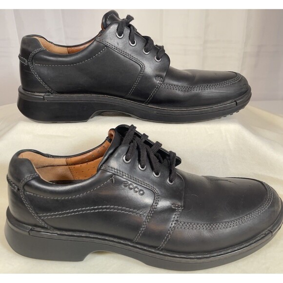 Men's ECCO 'Fusion II' Black Leather Moc-Toe Oxfords Size US 12 EUR 46 UK 11.5 - Picture 2 of 8